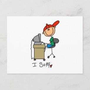 Carte Postale Homme Stick Figure Navigateur Web