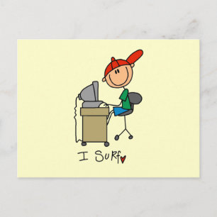 Carte Postale Homme Stick Figure Navigateur Web
