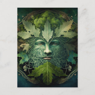 Carte Postale Homme vert Mandala Imaginaire Art