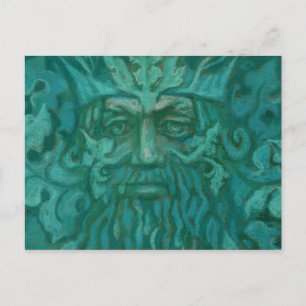 Carte Postale Homme vert, Roi de la forêt, Dieu païen, Art de l'