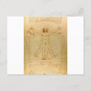 Carte Postale Homme vitruvien par Leonardo da Vinci