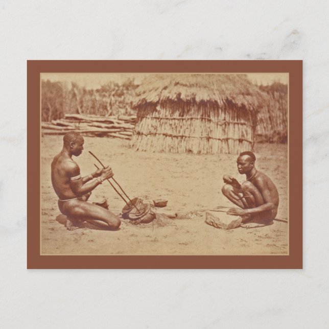 Carte Postale Hommes africains faisant du métal (Devant)