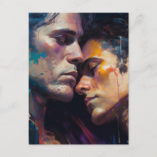 Carte postale Hommes amoureux (Devant)