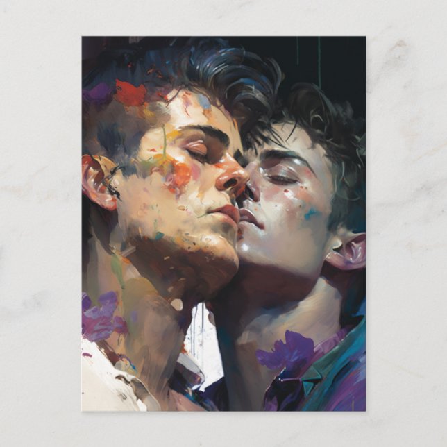 Carte postale Hommes amoureux (Devant)