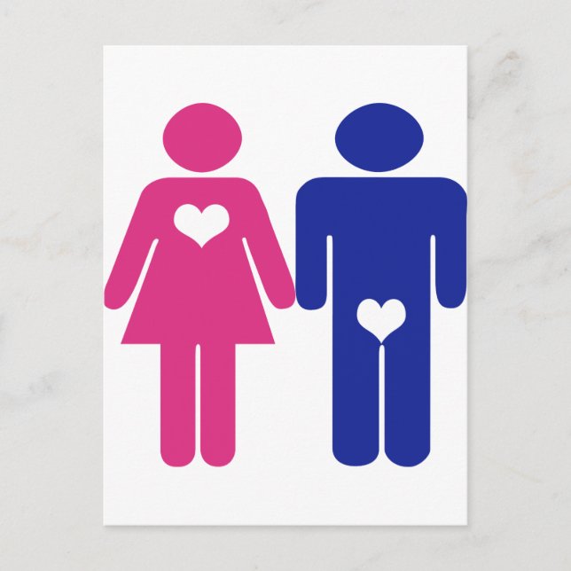 Carte Postale Hommes contre femmes (Devant)