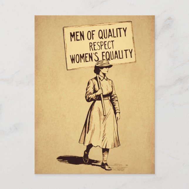 Carte Postale Hommes de qualité Respect de l'égalité des femmes (Devant)