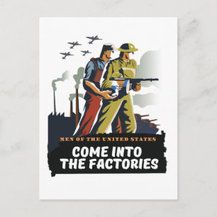 Carte Postale Hommes des États-Unis, affiche WW2