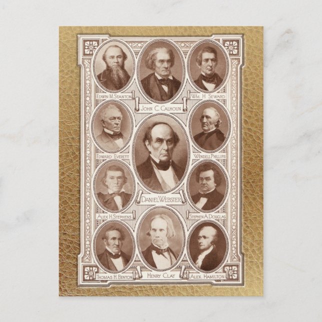 Carte Postale Hommes d'État et Orateurs américains (Devant)