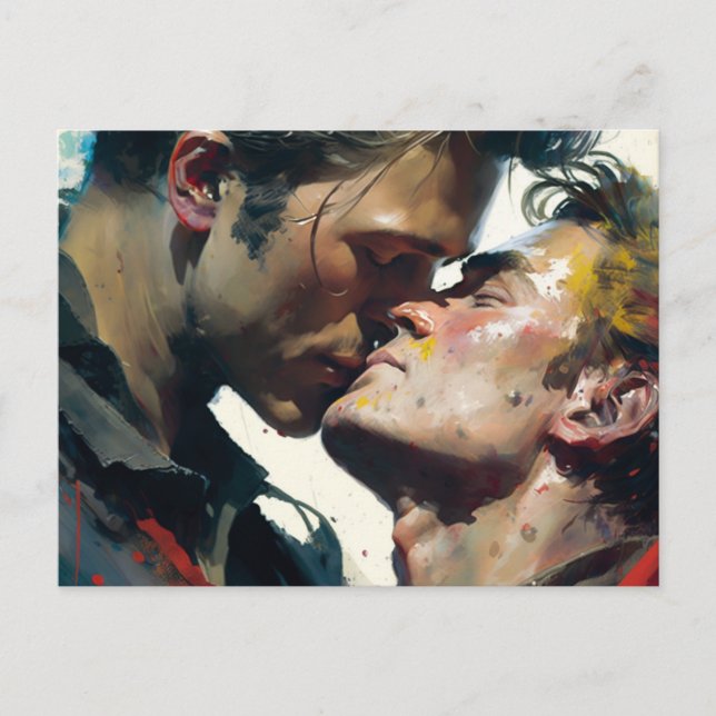 Carte Postale Hommes en amour (Devant)