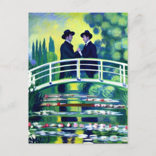 Carte postale Hommes en amour style Monet