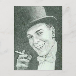 Carte Postale Hommes en haut du chapeau Fumer la cigarette