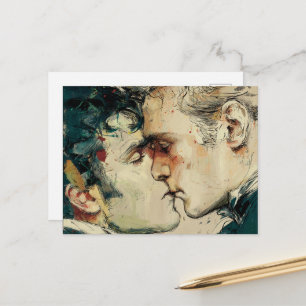 Carte Postale Hommes gays s'embrassent mutuellement la beauté de
