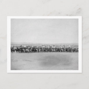 Carte Postale Hommes militaires avec 70 scouts indiens lakota