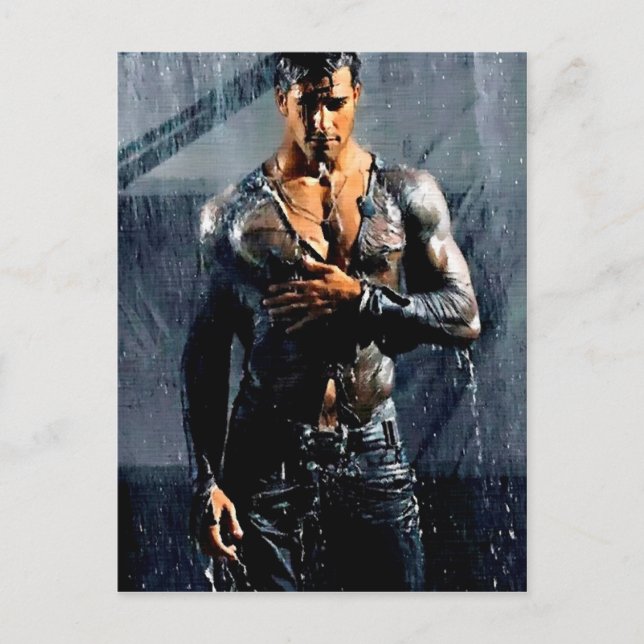 Carte Postale Hommes qui pleuvent (Devant)
