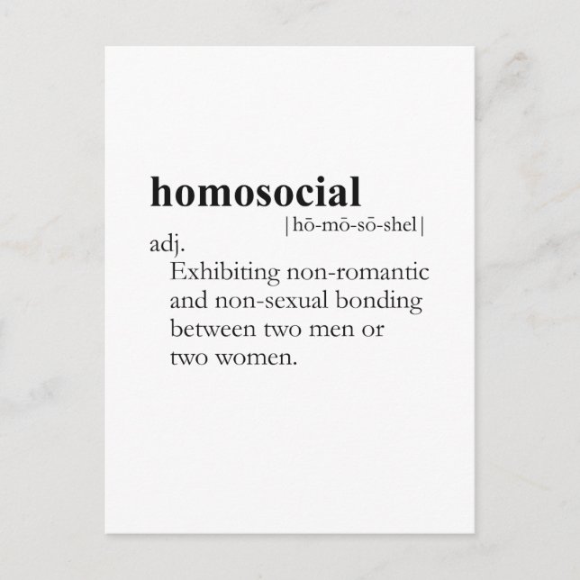 Carte Postale HOMOSOCIAL (définition) (Devant)