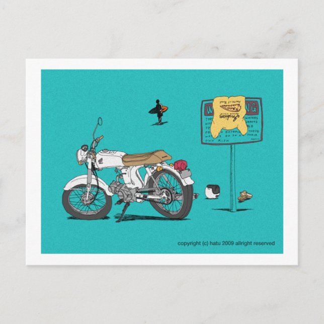 Carte Postale honda sur la plage (Devant)