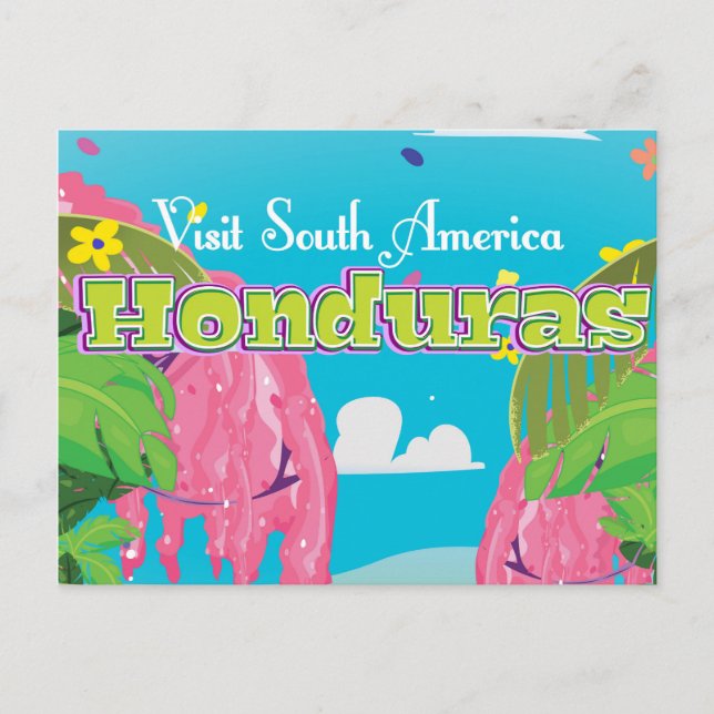 Carte Postale honduras dessin animé voyage impression. (Devant)