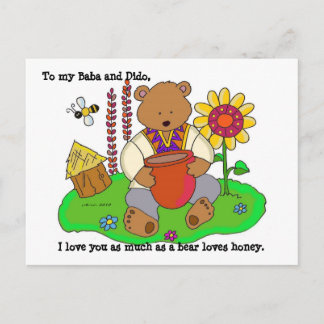 Carte Postale Honey Bear Ukrainien Folk Art