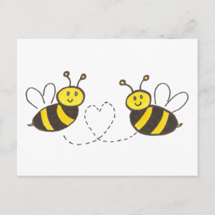 Carte Postale Honey Bees with Heart