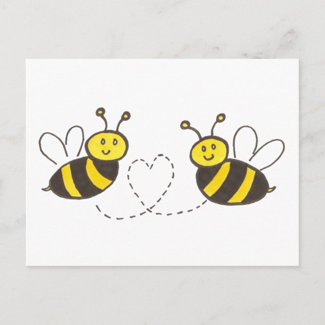 Carte Postale Honey Bees with Heart (Devant)