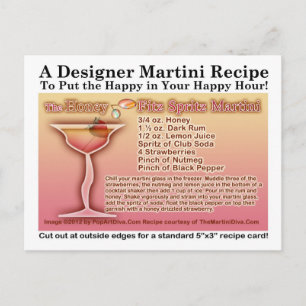 Carte postale Honey Fitz Spritz Martini Recette