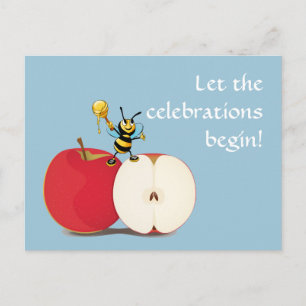 Carte Postale Honeybee Apple Rosh HaShana
