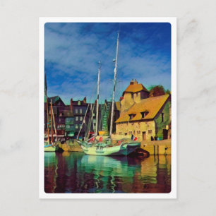 Carte Postale HONFLEUR - amarrage - jetée ancienne - panorama