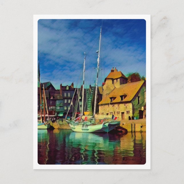 Carte Postale HONFLEUR - amarrage - jetée ancienne - panorama (Devant)