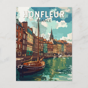Carte Postale Honfleur France Travel Art Vintage