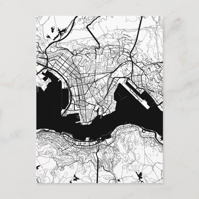 Carte Postale Hong Kong China Map (Devant)