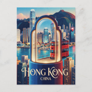 Carte Postale Hong Kong Chine Victoria Harbour Skyline Voyage 
