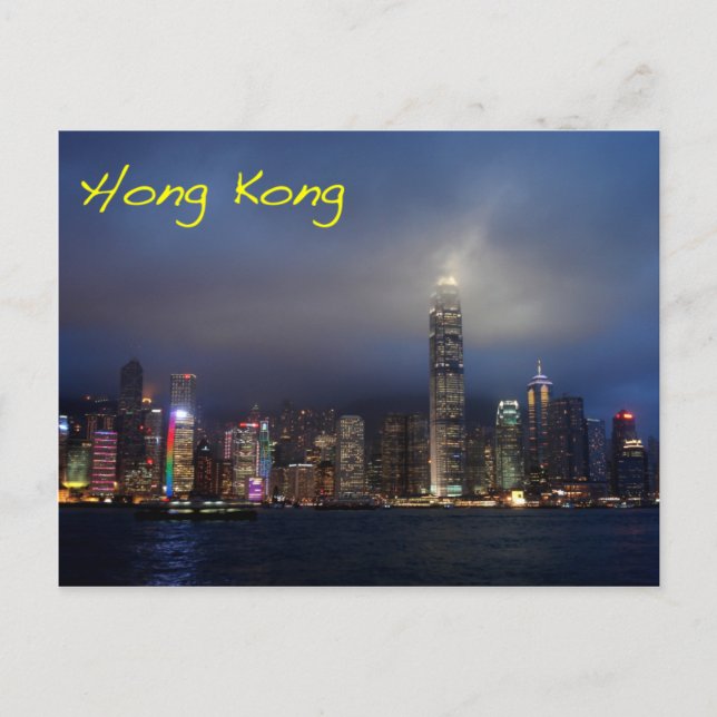 Carte Postale Hong Kong la nuit (Devant)