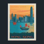 Carte Postale Hong Kong | Port Victoria<br><div class="desc">Anderson Design Group est une société d'illustration et de conception de pointe située à Nashville,  au Tennessee. Founder Joel Anderson Directives Team of talented artists to create original poster art that looks like classic vintage publicité prints from the 1920s to the 1960s.</div>