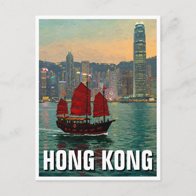 Carte Postale Hong Kong Victoria Harbour Travel (Devant)
