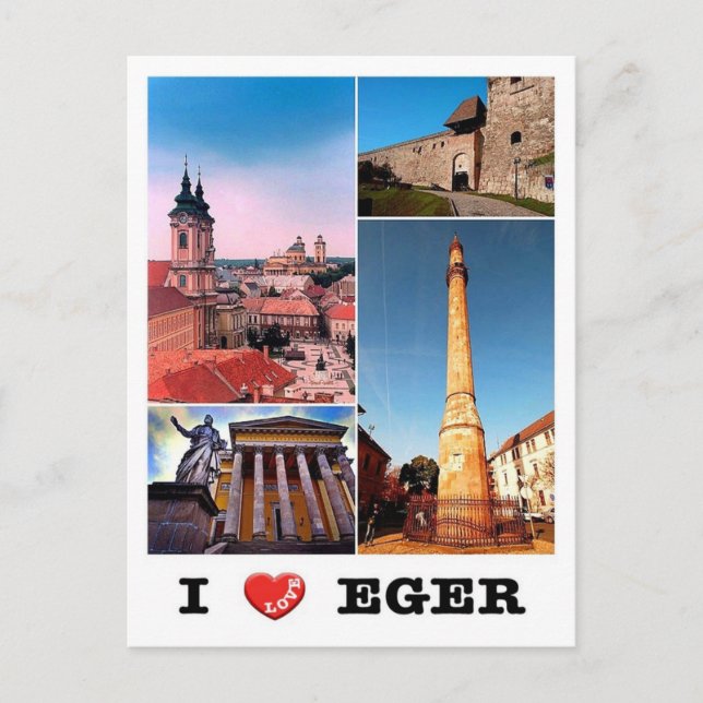 Carte Postale Hongrie - Eger - I Love - (Devant)