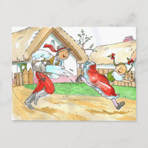 Carte postale hongroise vintage pour Pâques