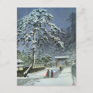 Carte Postale Honmonji Temple in Snow - Kawase Hasui 川瀬 巴水