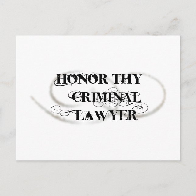 Carte Postale Honneur à ton avocat criminel (Devant)