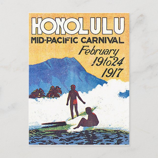Carte Postale Honolulu, Carnaval du Moyen-Pacifique, voyage vint (Devant)