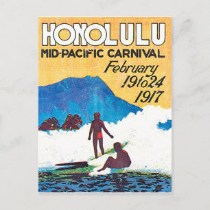 Carte Postale Honolulu, carnaval mi-pacifique, voyage vintage