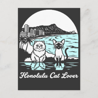 Carte Postale Honolulu City Hawaii Cat Lover