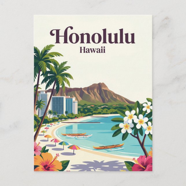 Carte Postale Honolulu États-Unis (Devant)