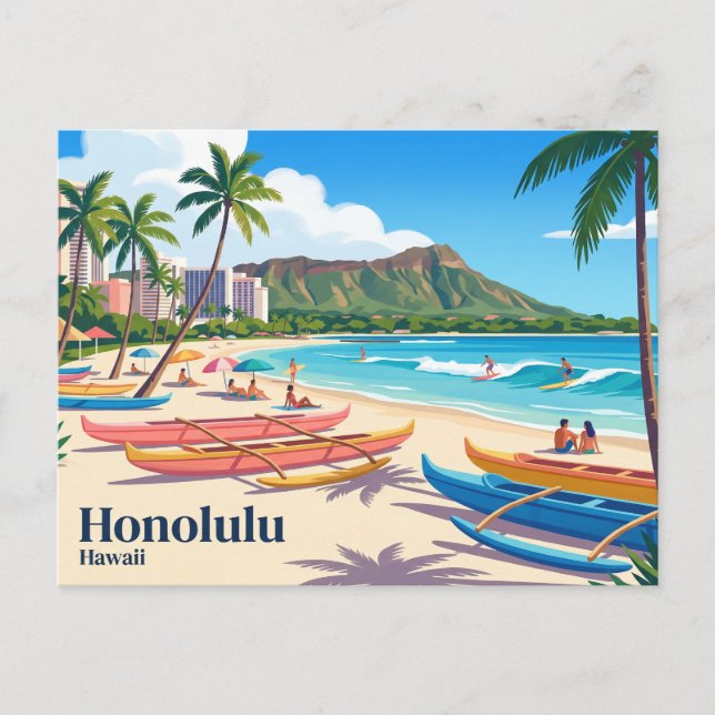 Carte Postale Honolulu États-Unis (Devant)