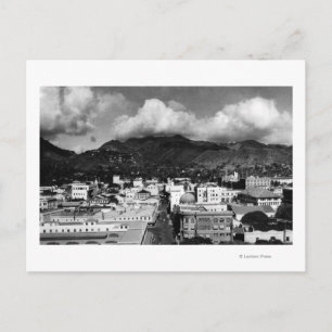 Carte Postale Honolulu, HA - Vue de la ville depuis la tour Aloh