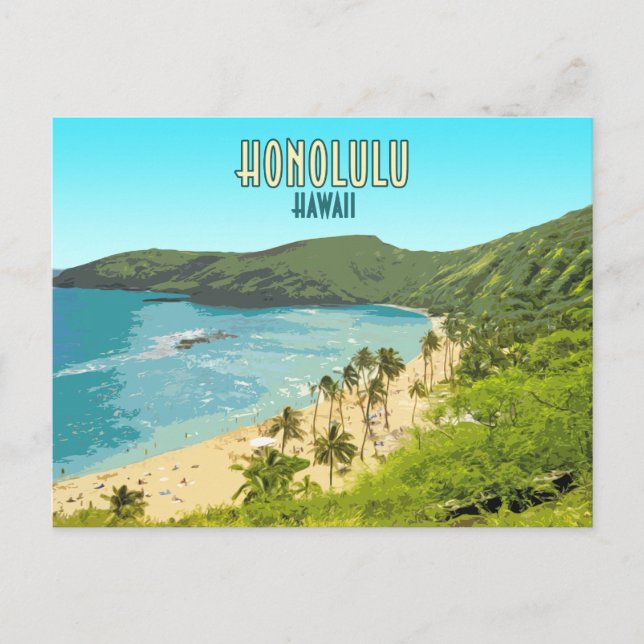 Carte Postale Honolulu Hanauma Bay Beach Hawaii Vintage (Devant)