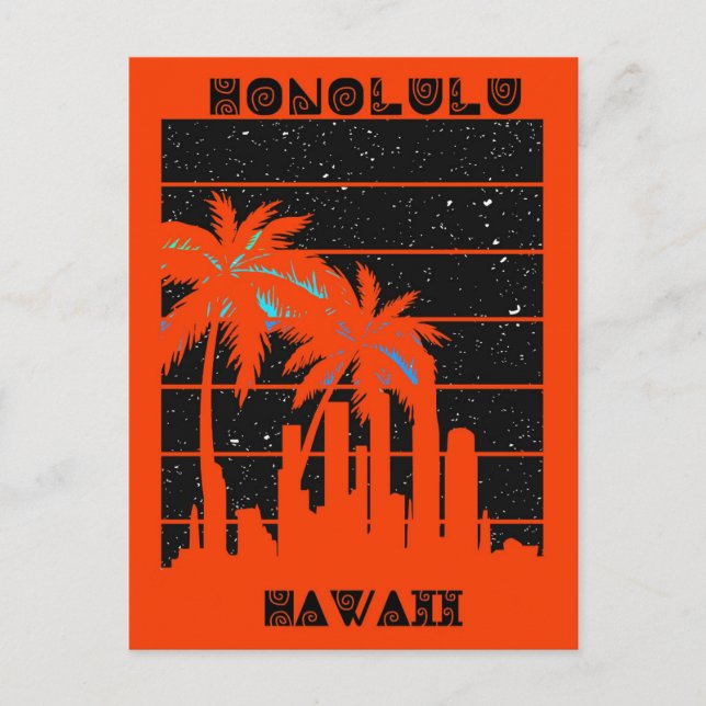 Carte Postale Honolulu Hawaii Tropical City Skyline Travel (Devant)