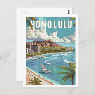 Carte Postale Honolulu Hawaii USA Vintage voyage Place