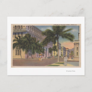 Carte Postale Honolulu, VIHiew de l'évêque St.Honolulu, HI
