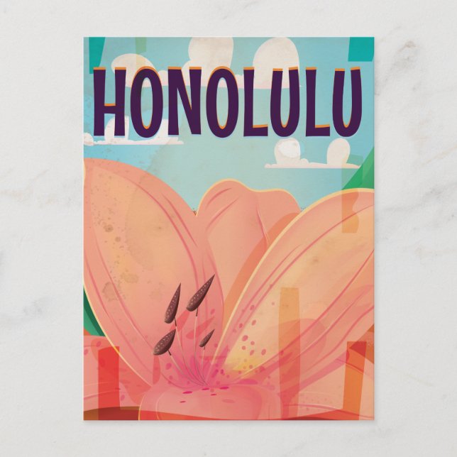 Carte Postale honolulu Vintage voyage Poster (Devant)