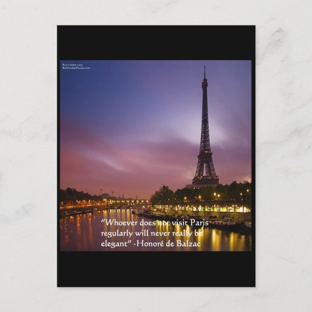 Carte Postale Honoré de Balzac Sur Paris France (Devant)